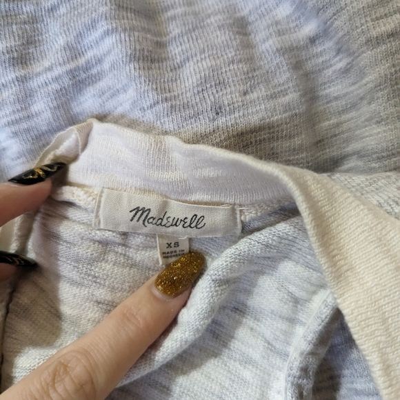 Madewell Ivory Grey Colorblock Sleeveless Mock Neck Tank Sz XS - Picture 9 of 11